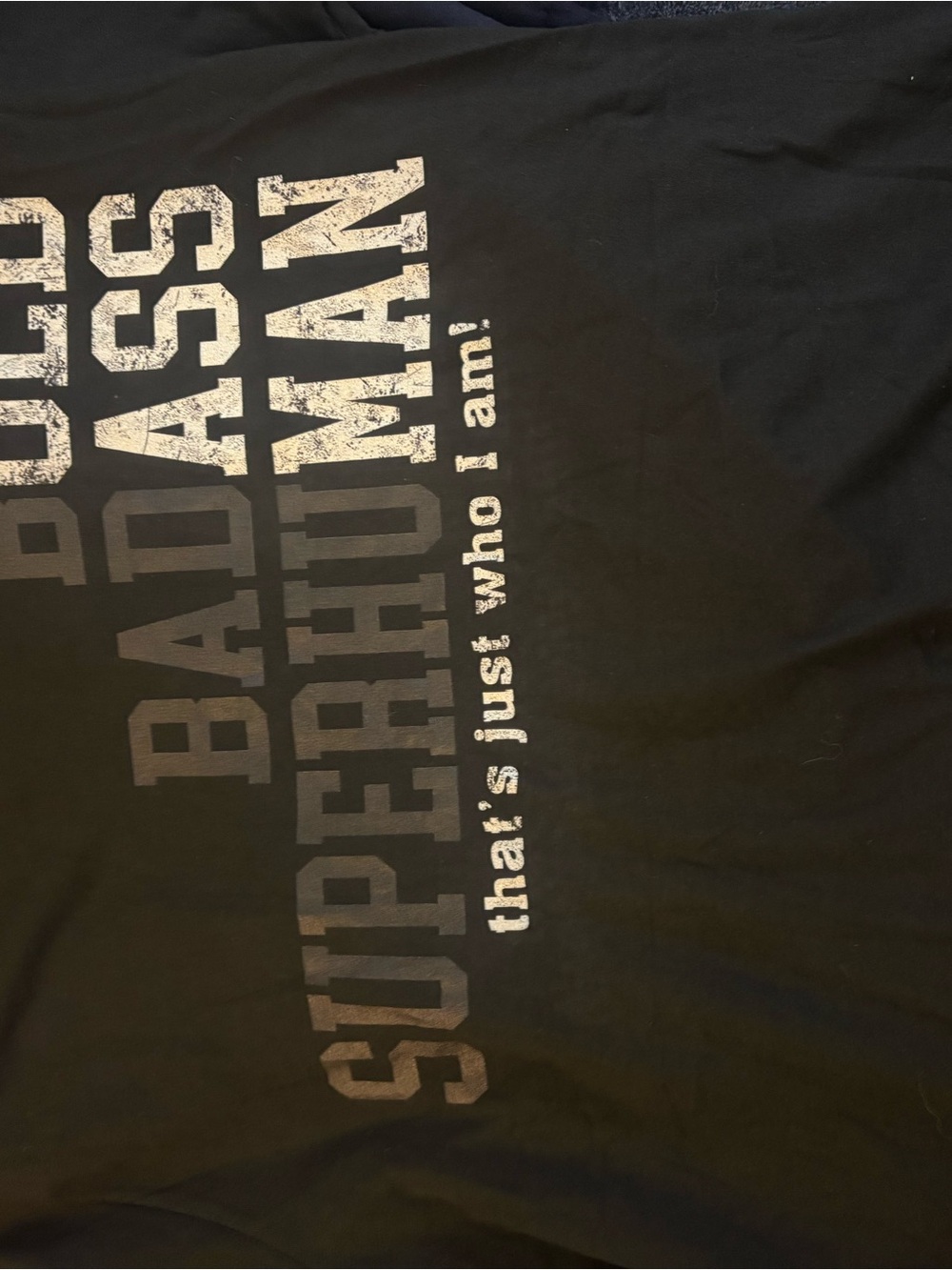 Men's Black Graphic Short Sleeve Tee - Bold Vertical Text Print
